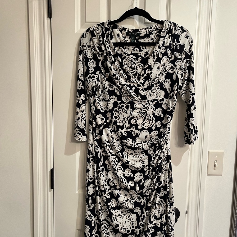 Ralph Lauren Navy & White Floral Dress